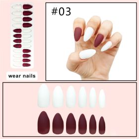 24 Pieces Of L-3 Matte Nails (Option: Red and White)